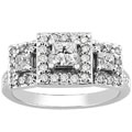14k White Gold 3/4ct TDW Princess Diamond Wedding Ring