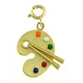 14k Yellow Gold Painter's Palette Charm
