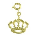 14k Yellow Gold Crown Charm