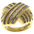 14k Gold 2 1/6ct TDW Diamond Baguette 'X' Ring (G-H, VS)