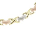 18k Goldplated Tri-color Gold Heart Necklace