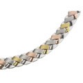 18k Gold Plated Tri-Color Gold Weave Necklace