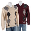 Weatherproof Men's V-neck Argyle Sweater