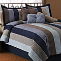 Mackenzie Stripe Microsuede Bedding Ensemble (8-piece)