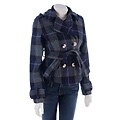 Coffee Shop Double-breasted Plaid Belted Jacket