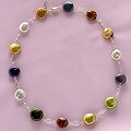 Multicolor Puff Coin Pearls Necklace (USA)