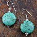 Turquoise Coin Dangle Earrings (USA)