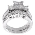 14k Gold 2ct TDW Princess and Round Diamond Wedding Ring Set (G/ I2)