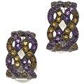 14k White Gold Amethyst Citrine Carnival Earrings