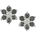 14k White Gold 1/2ct Black & White Diamond Earrings
