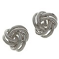 14k White Gold Love Knot Stud Earrings