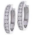 14k White Gold 2ct TDW Diamond Hoop Earrings (G-H, SI1)