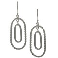 14k White Gold Double Oval Drop Earrings