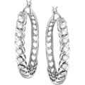14k White Gold 1ct Diamond Hoop Earrings ( I-J, I3 )