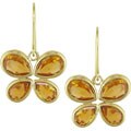 14k Yellow Gold Citrine Butterfly Earrings