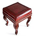 Handmade Leather and Cedar Century Ottoman (Peru)