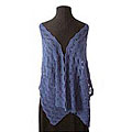 Alpaca Indigo Waves Wool Shawl (Peru)