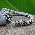 Handmade Silver Dragons Bracelet (Thailand)