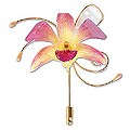 Natural Orchid Gold-plated Stickpin (Thailand)