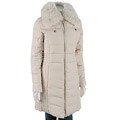 Marvin Richards Long Quilted Coat with Fox Fur Trim