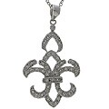 Sterling Silver CZ Fleur de Lis Necklace