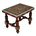 Mahogany and Leather Vineyard Table (Peru)