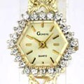 Geneve Women's Solid 14k Gold Diamond Watch