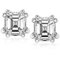 14k White Gold 1 1/4ct TDW Asscher Diamond Stud