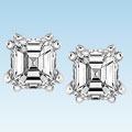 14k White Gold 1 1/4ct TDW Asscher Diamond Stud (H-I,SI1)