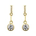 Goldtone Clear CZ Drop Earrings