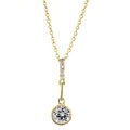 Goldtone Clear Cubic Zirconia Drop Necklace