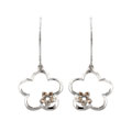 Smoky Topaz Flower Earrings