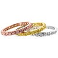 Eternity Band CZ Clear, Pink, Light Green Ring Set