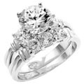 Sterling Silver Cubic Zirconia Wedding Ring Set