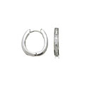 Silvertone CZ Huggie Style Earrings