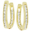 Goldtone Cubic Zirconia Huggie Earrings