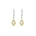 Two-tone Vintage CZ Drop Earrings