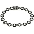 Sterling Silver Black CZ Circles Bracelet