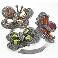 Silver Multicolored CZ Butterflies Are Free Ring