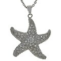 Sterling Silver CZ Pave Starfish Necklace