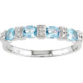 10k White Gold Oval Blue Topaz Ring