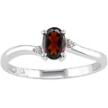 10k White Gold Oval Garnet Ring
