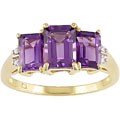 10k Yellow Gold Emerald-Cut Amethyst Ring