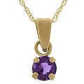 10k Yellow Gold Amethyst Charm Necklace