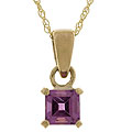 10k Gold Square Rhodolite Necklace
