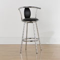 29-inch Nouveau Chrome Swivel Black Stool