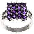 14k White Gold Amethyst 1/10ct TDW Diamond Ring