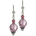 Charming Life Balinese Style Cherry Quartz Glass Earrings