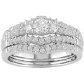 14k White Gold 1ct TDW Round Diamond Wedding Ring Set (G-I, SI2-I1)