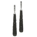 Sterling Silver Black Cubic Zirconia Drop Earrings